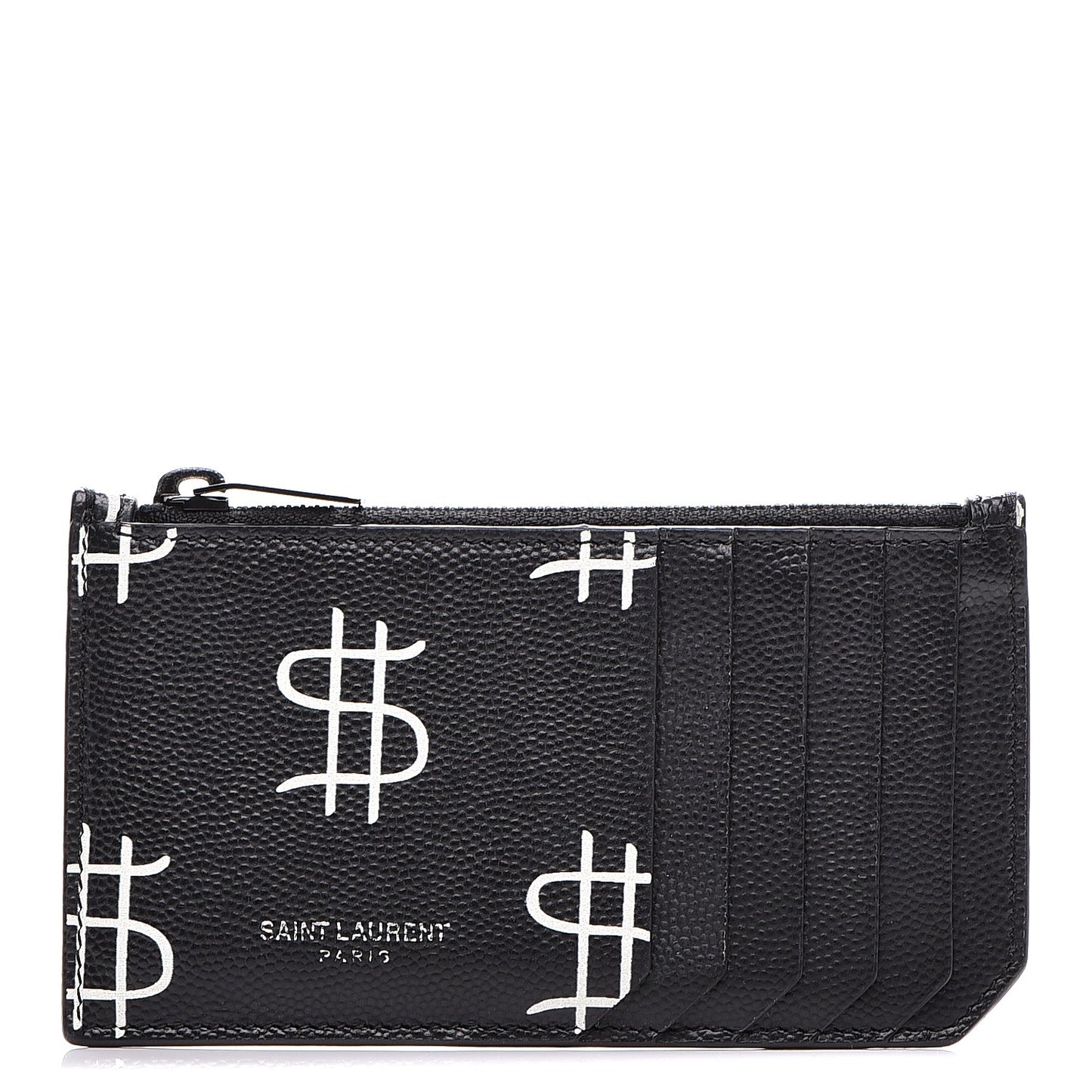 Grain de Poudre Dollar Print 5 Fragments Zip Pouch Card Holder Black