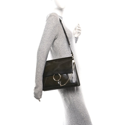 Chloe Patent Medium Faye Shoulder Bag Deep Forest 2 of 10