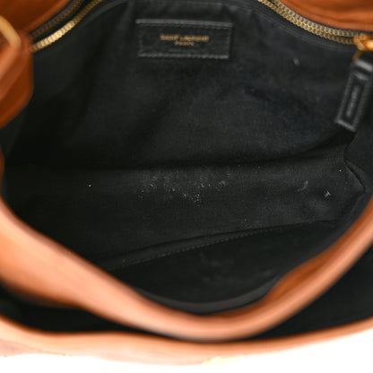 Saint Laurent Crinkled Calfskin Matelasse Monogram Medium Niki Chain Satchel Caramel 5 of 10
