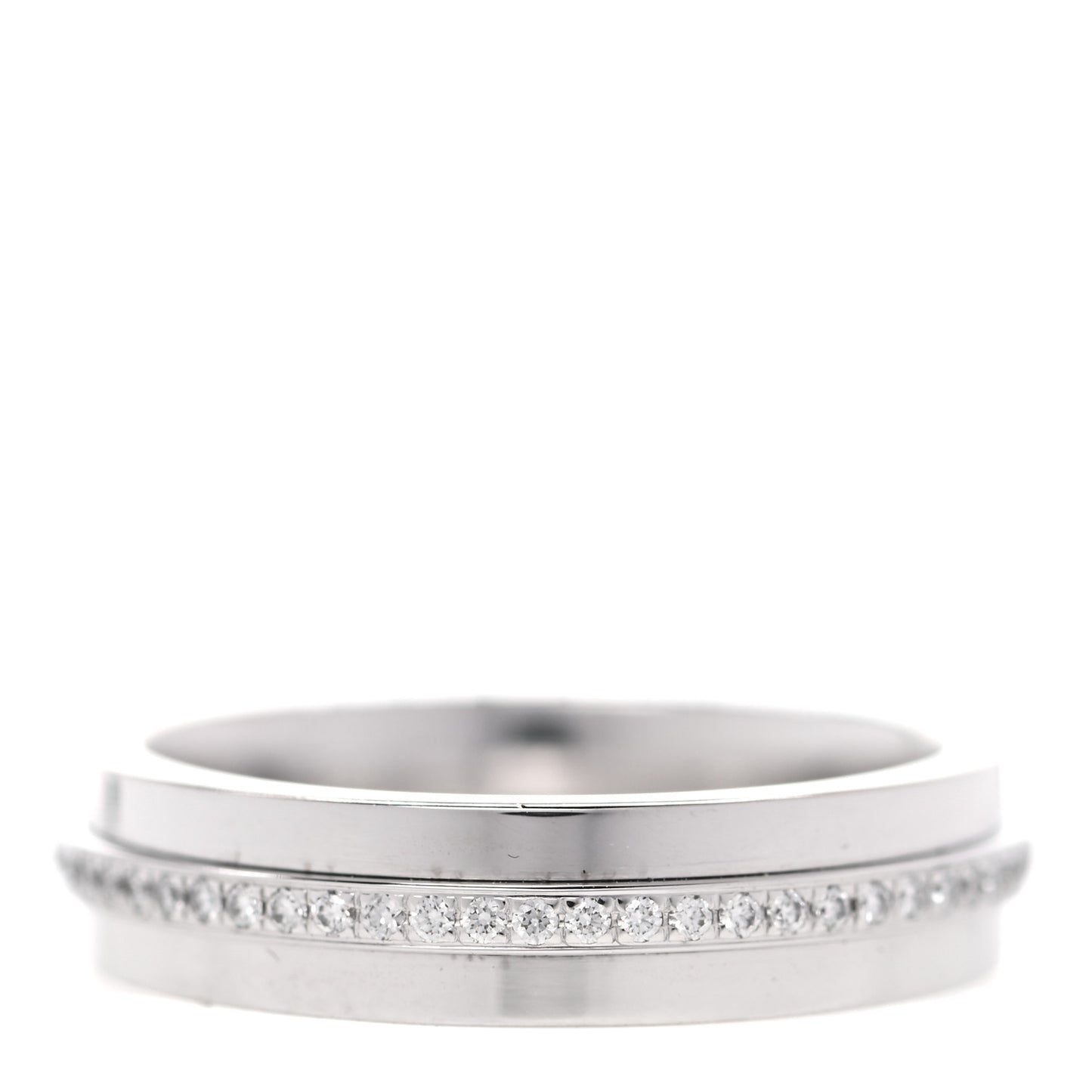 18K White Gold Diamond T Two Narrow Ring 48 4.5