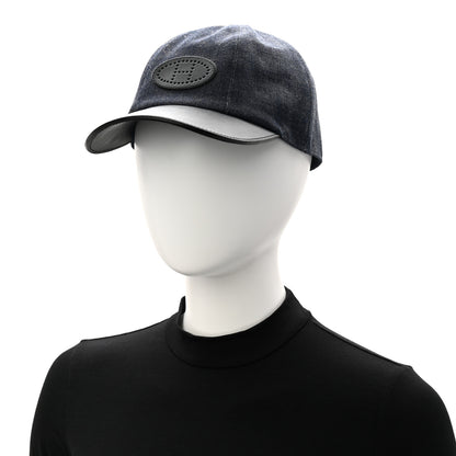 Hermes Cotton Denim Swift Sevres Evelyne Cap 59 Indigo Black 2 of 8