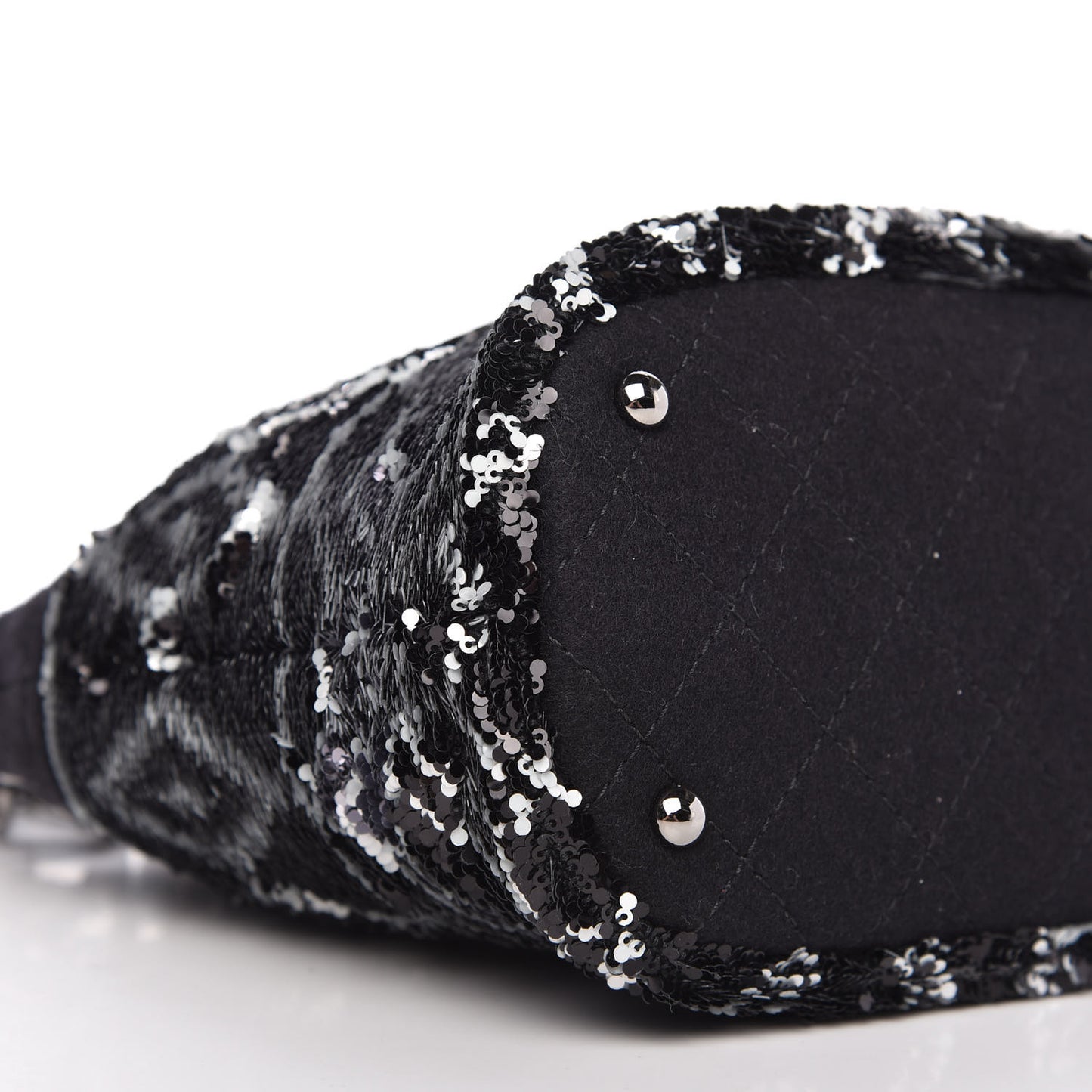 Sequin Wool Drawstring Bag Bag Black Silver