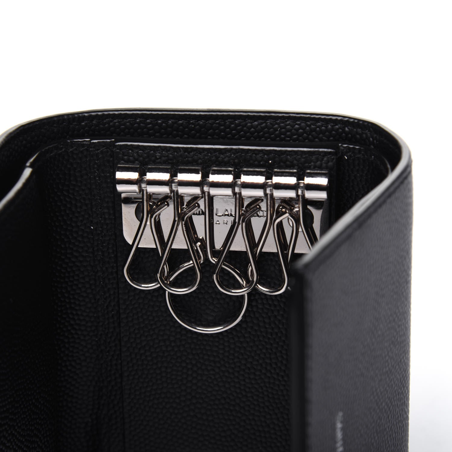 Saint Laurent Grain De Poudre Key Holder Wallet Black 8 of 11