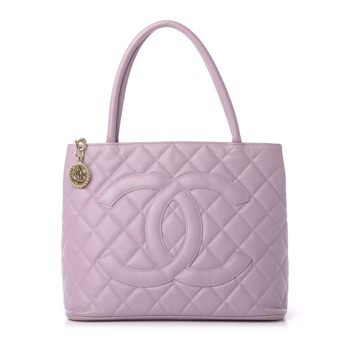 Caviar Quilted Medallion Tote Purple