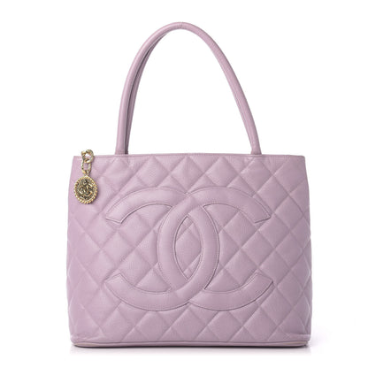 Chanel Caviar Quilted Medallion Tote Purple 1 of 12