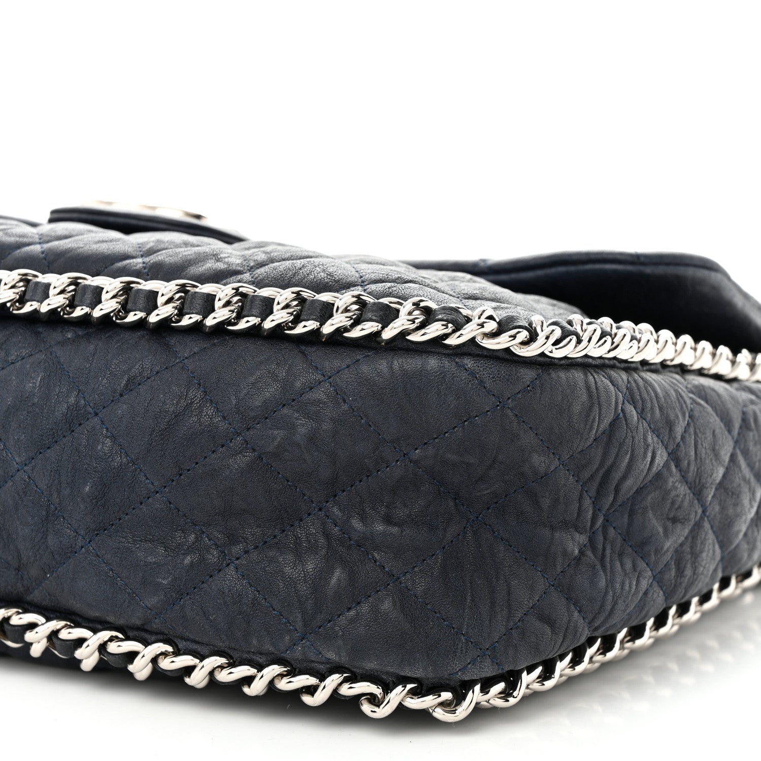 Chanel Washed Lambskin Quilted Maxi Chain Around Flap Black 10 of 10