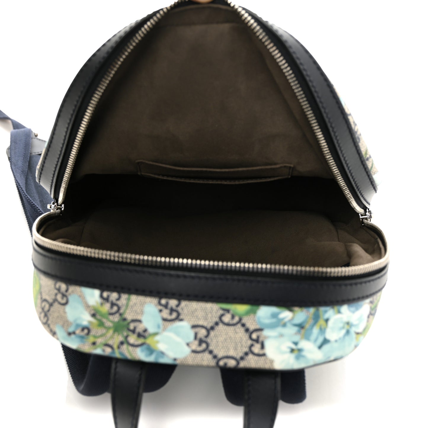 GG Supreme Monogram Blooms Small Day Backpack Blue