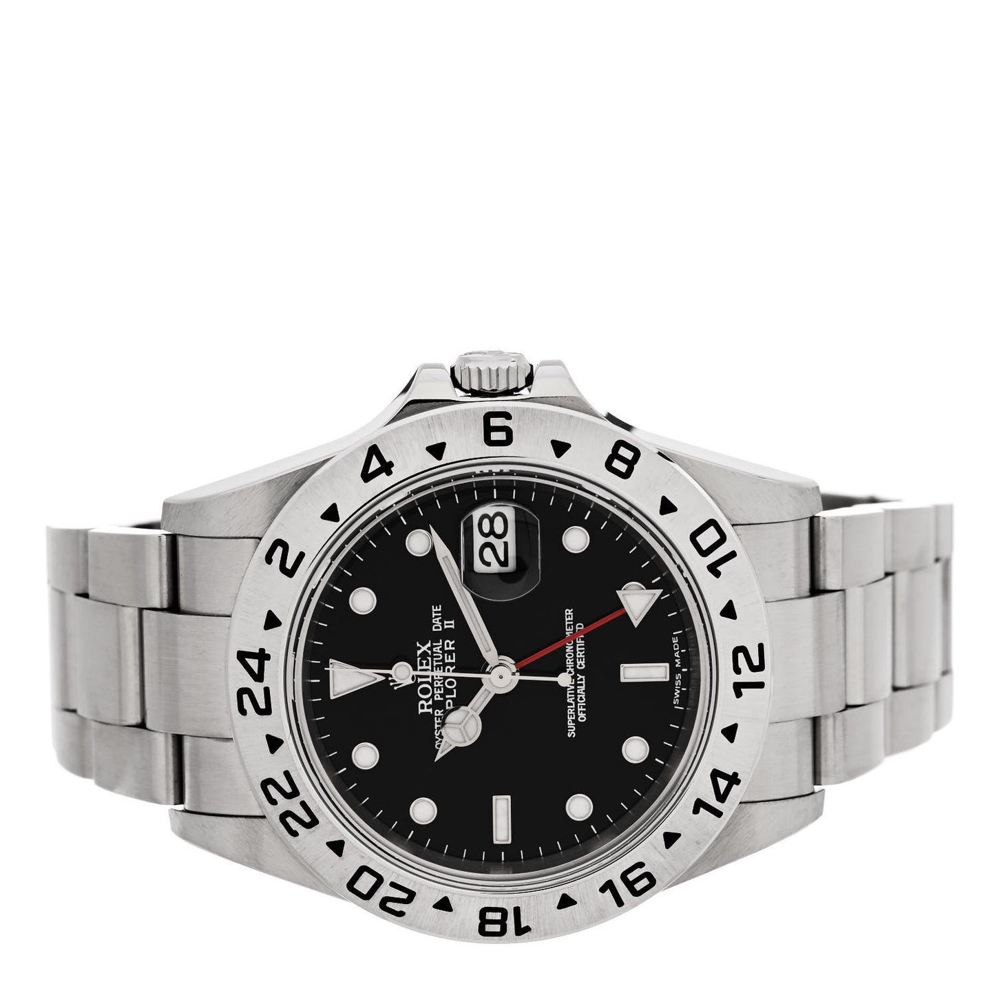 Stainless Steel 40mm Oyster Perpetual Date Explorer II Watch Black 16570