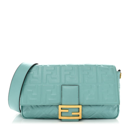 Fendi Nappa FF 1974 Embossed Large Baguette Tiffany 1 of 11