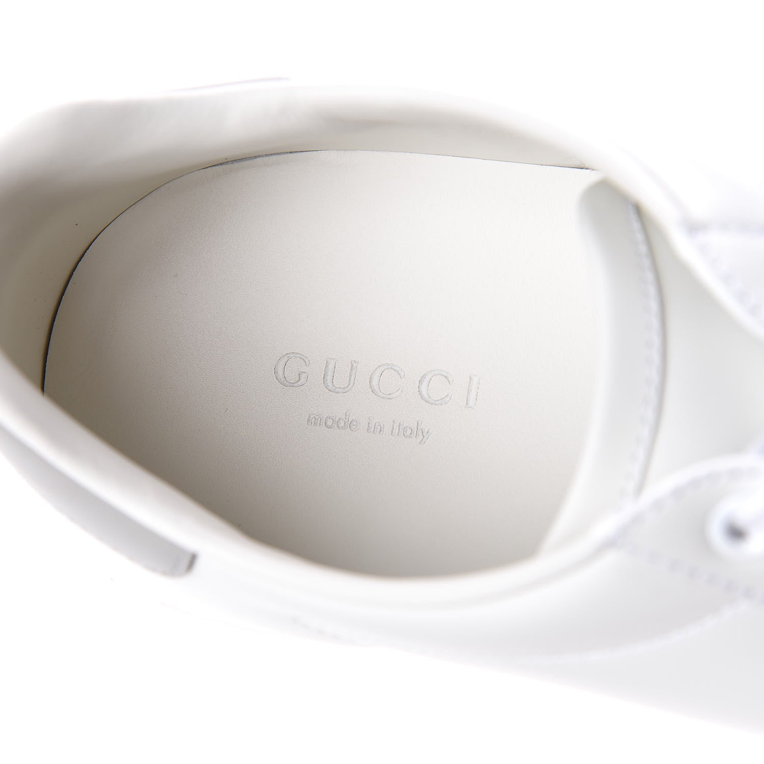 Gucci Calfskin Interlocking G Perforated Womens Ace Sneakers 38.5 White Grey Sky 7 of 10