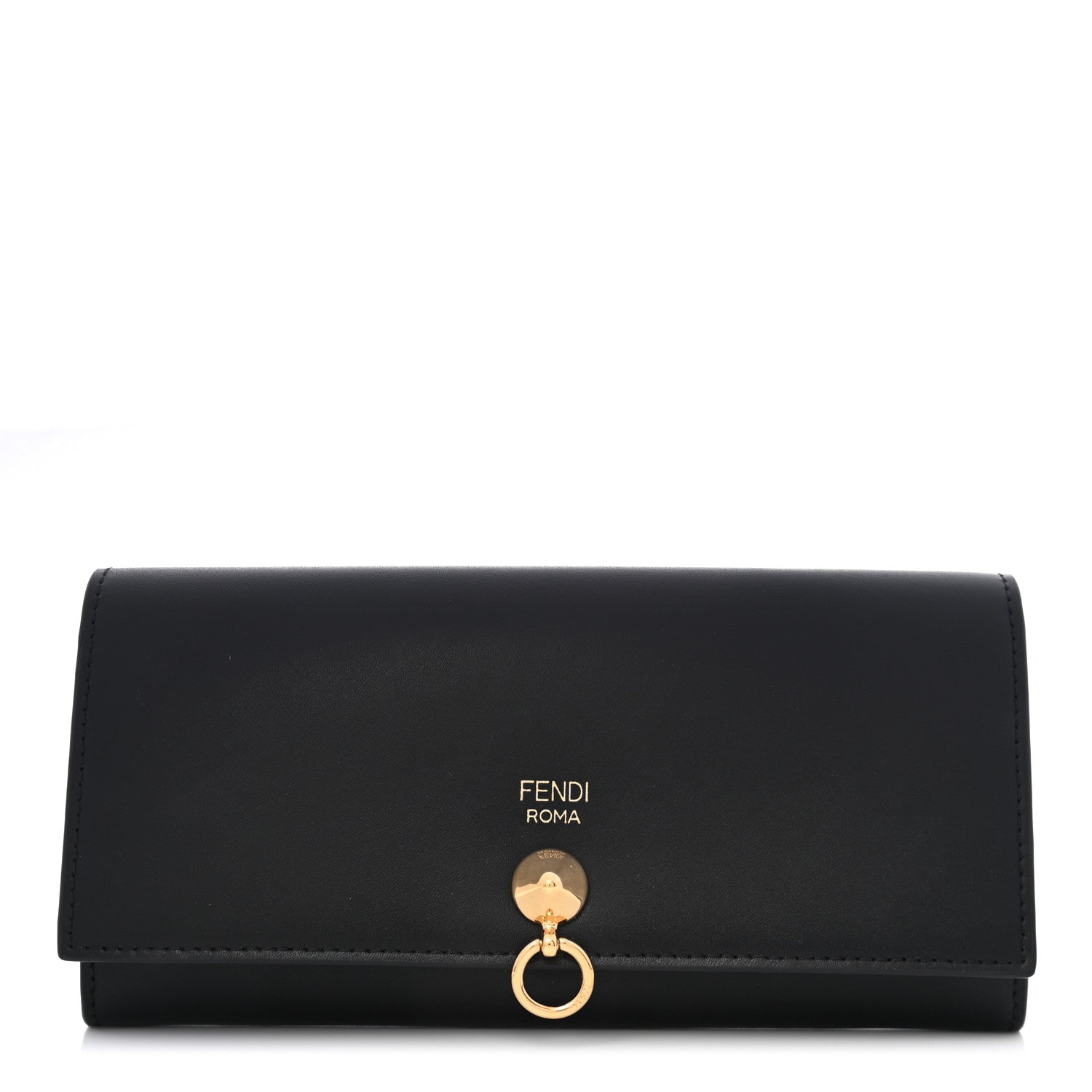 Fendi Vitello Liberty Century Lucido By The Way Continental Wallet Black 1 of 8