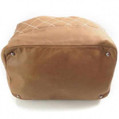 Chanel Leather Contrast Stitch Drawstring Tote 5 of 13