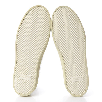 Saint Laurent Metallic Calfskin Lambskin Mens Star Rivington High Top Sneakers 39 Argento 5 of 11