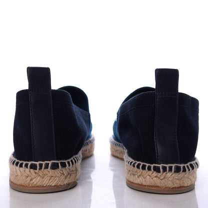 Hermes Toile Mens Eusebio Espadrilles 44 Marine 4 of 9