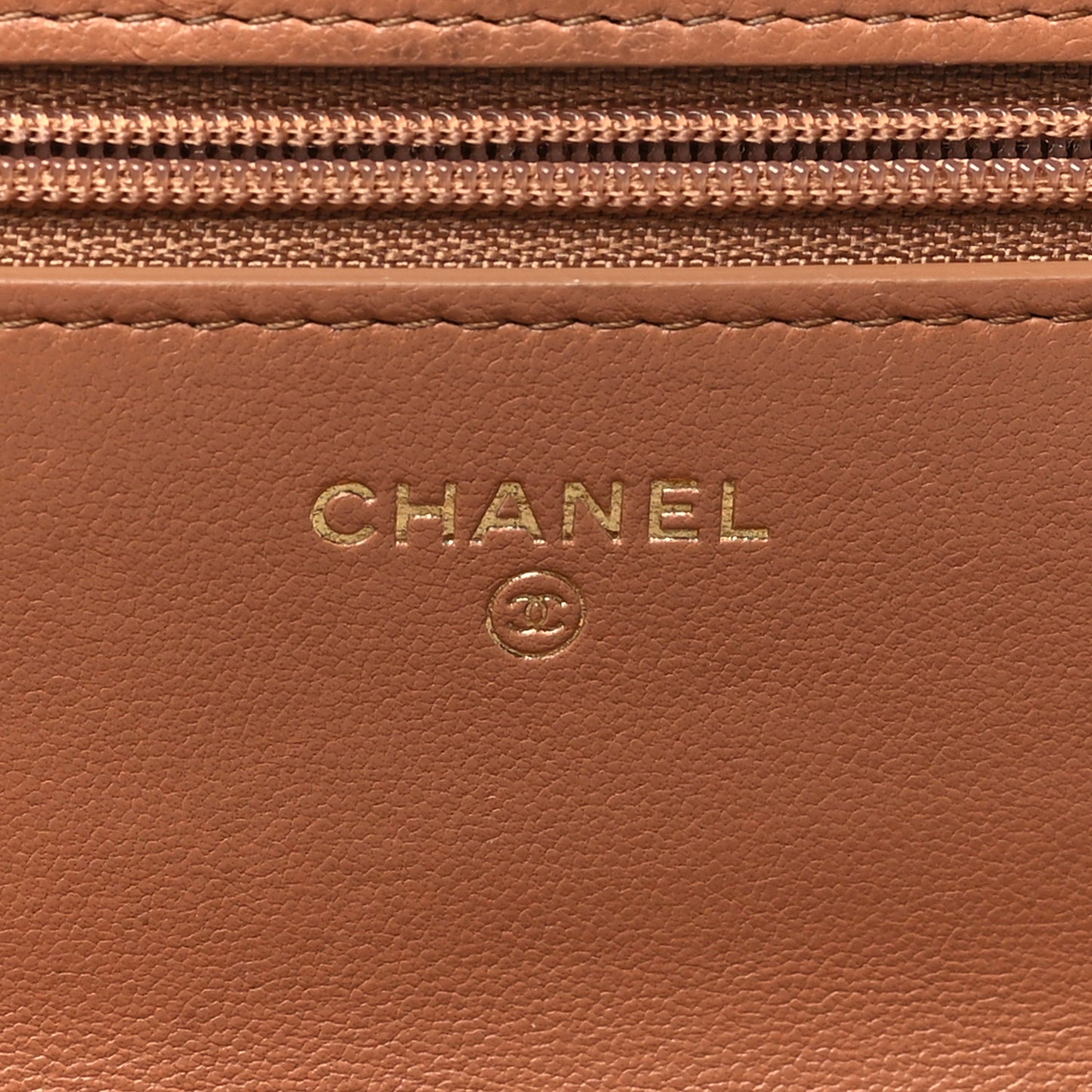 Lambskin Quilted Chanel 19 Wallet On Chain WOC Brown