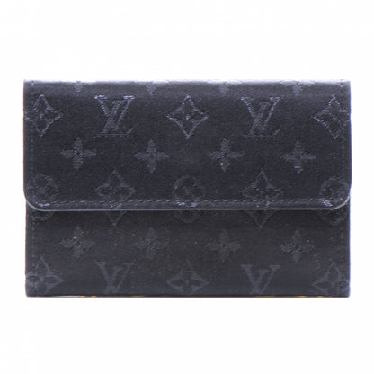 Louis Vuitton Satin Monogram Porte-Monnaie Snap Wallet Black 1 of 5