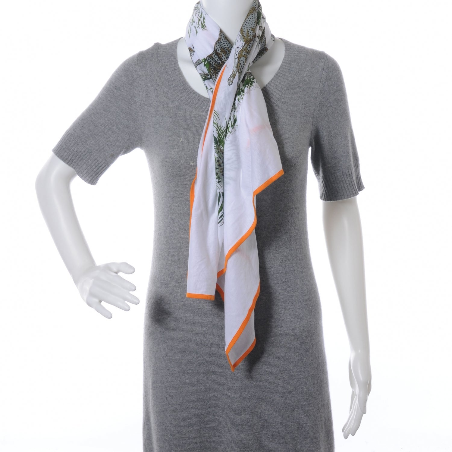 Hermes Cotton Guepards T-Shirt Scarf Blanc 7 of 7