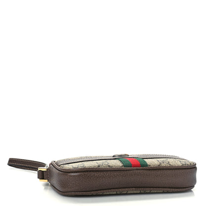 Gucci GG Supreme Monogram Ophidia Phone Case Wristlet Brown 4 of 9