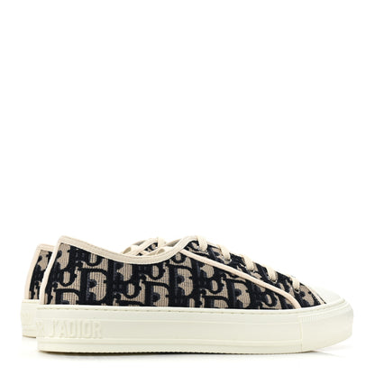 Christian Dior Canvas Oblique Walk'N'Dior Low Top Sneakers 39 Deep Blue 5 of 10