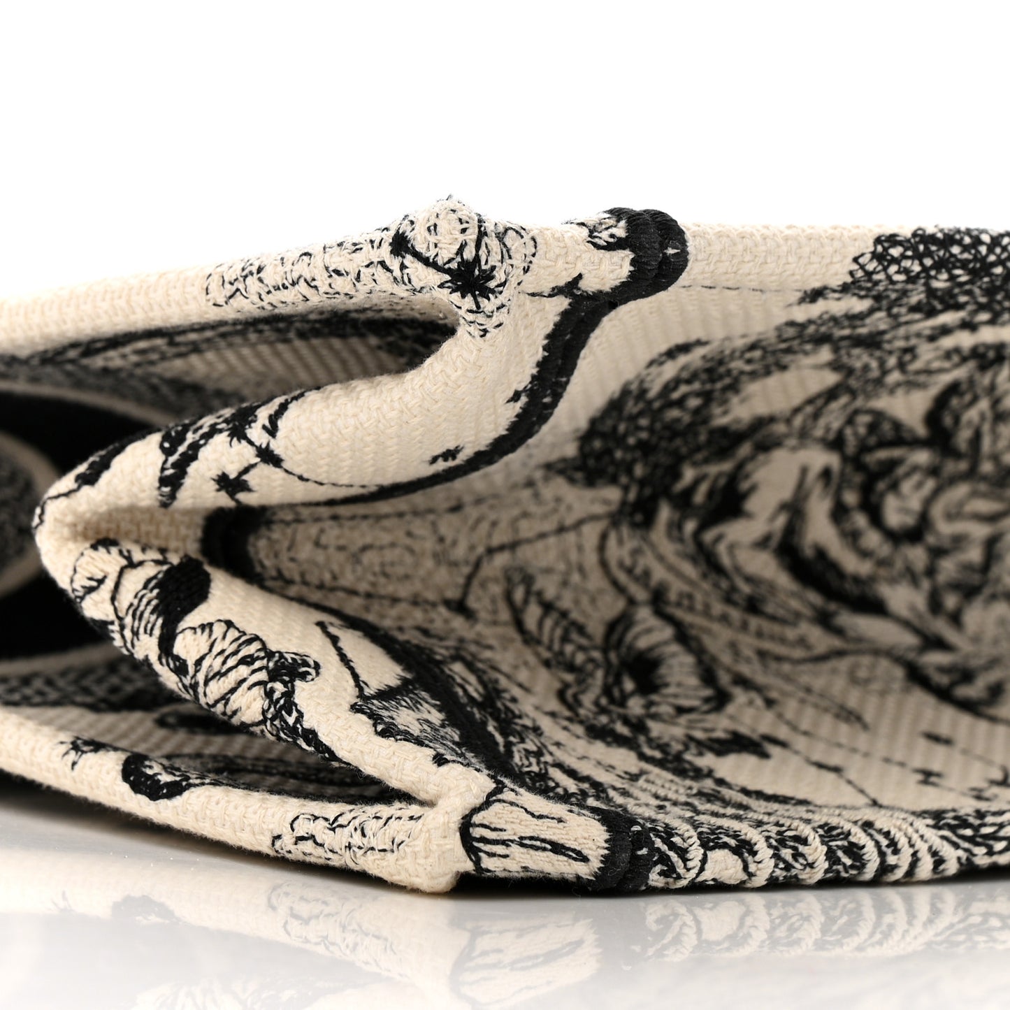 Canvas Zodiac Toile De Jouy Embroidered Medium Book Tote Latte