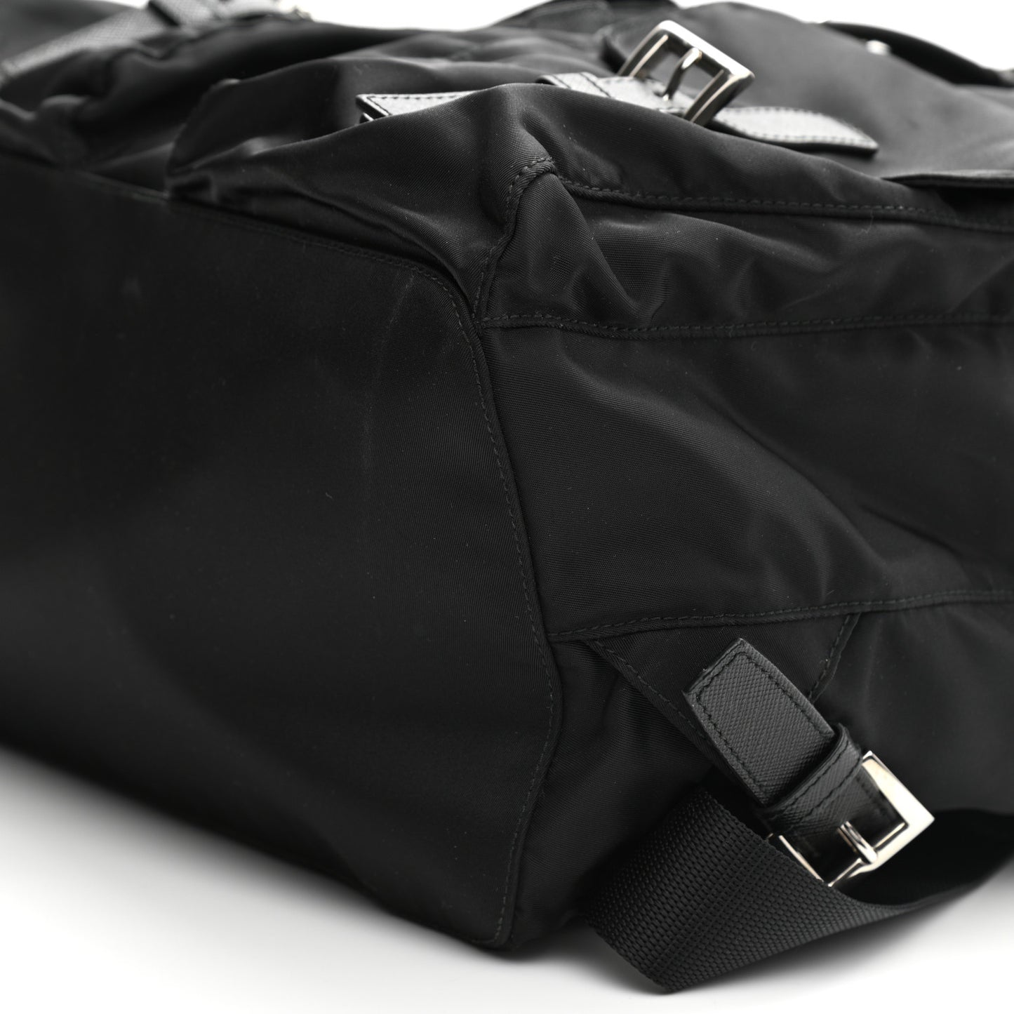 Tessuto Nylon Saffiano Medium Backpack Black