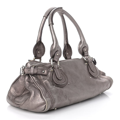 Chloe Metallic Calfskin Medium Paddington Satchel Silver 3 of 13