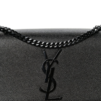 Saint Laurent Grain De Poudre Small Monogram Monochrome Kate Satchel Black 9 of 11