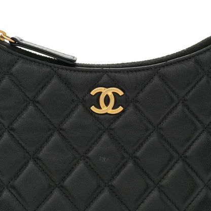 Chanel Shiny Crumpled Lambskin Quilted Trendy Chain Around Hobo Black 8 of 11