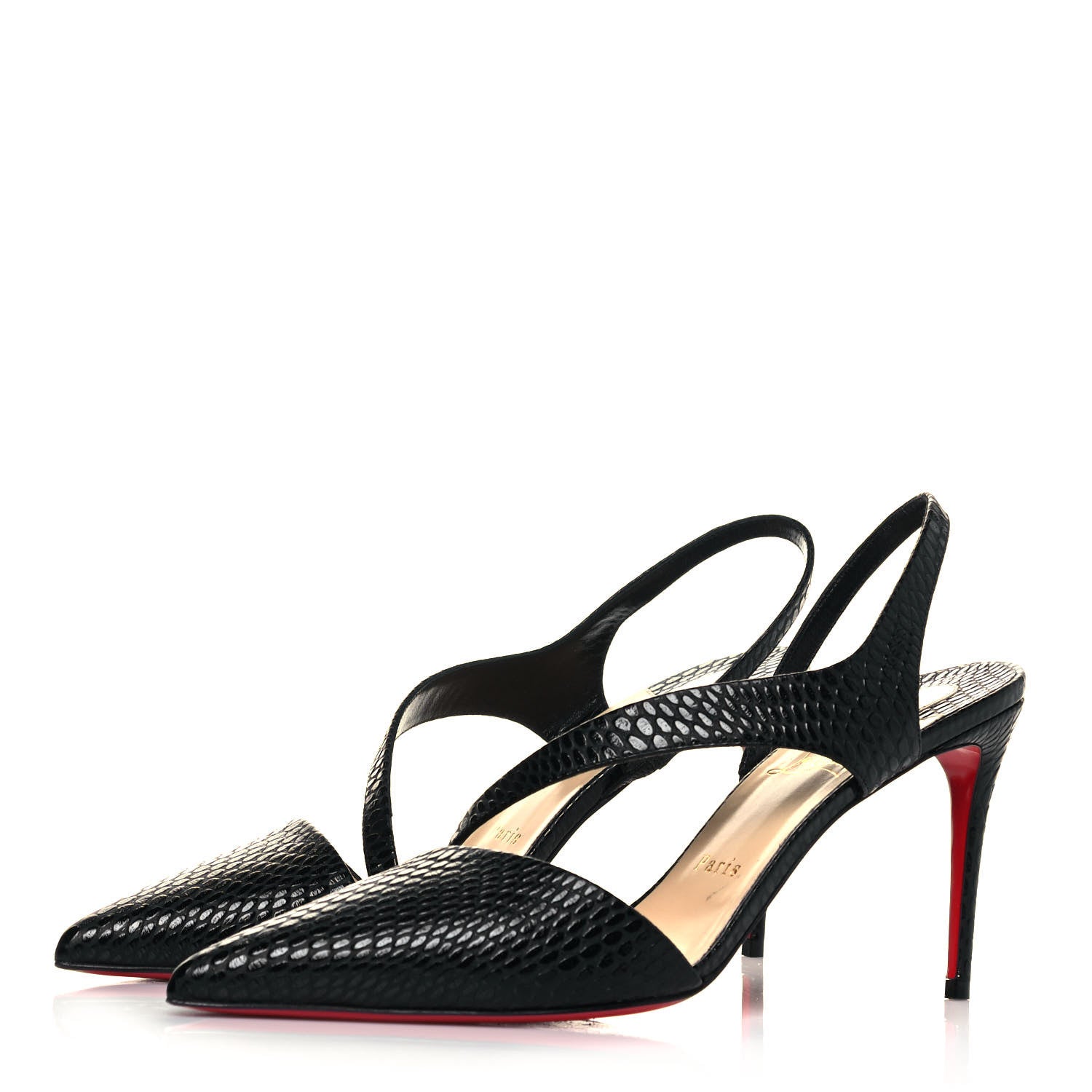 Christian Louboutin Calfskin Brandina 85 Slingback Pumps 40.5 Black 3 of 9