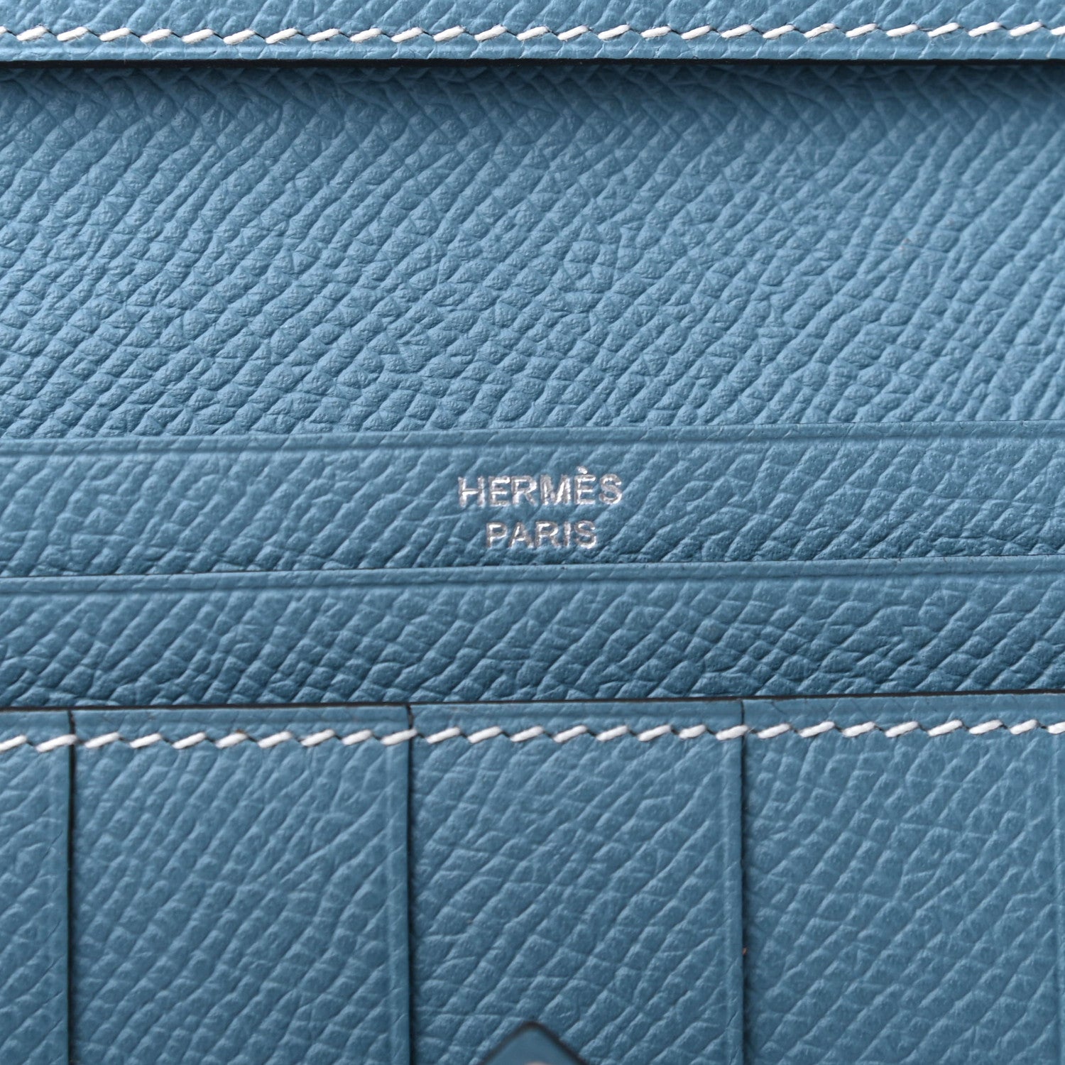 Hermes Epsom Bearn Gusset Wallet Blue Jean 6 of 6