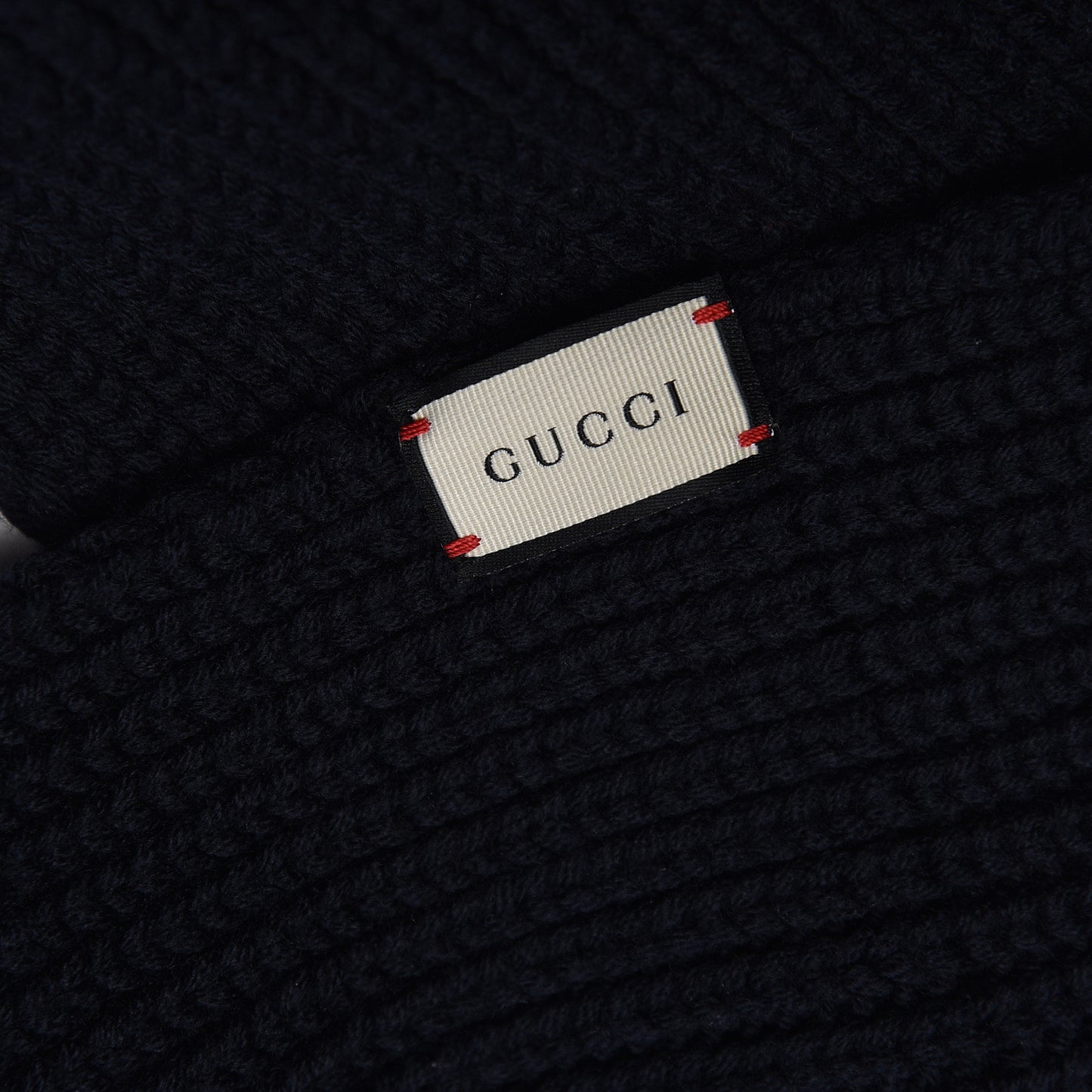Wool Knit Scarf Navy