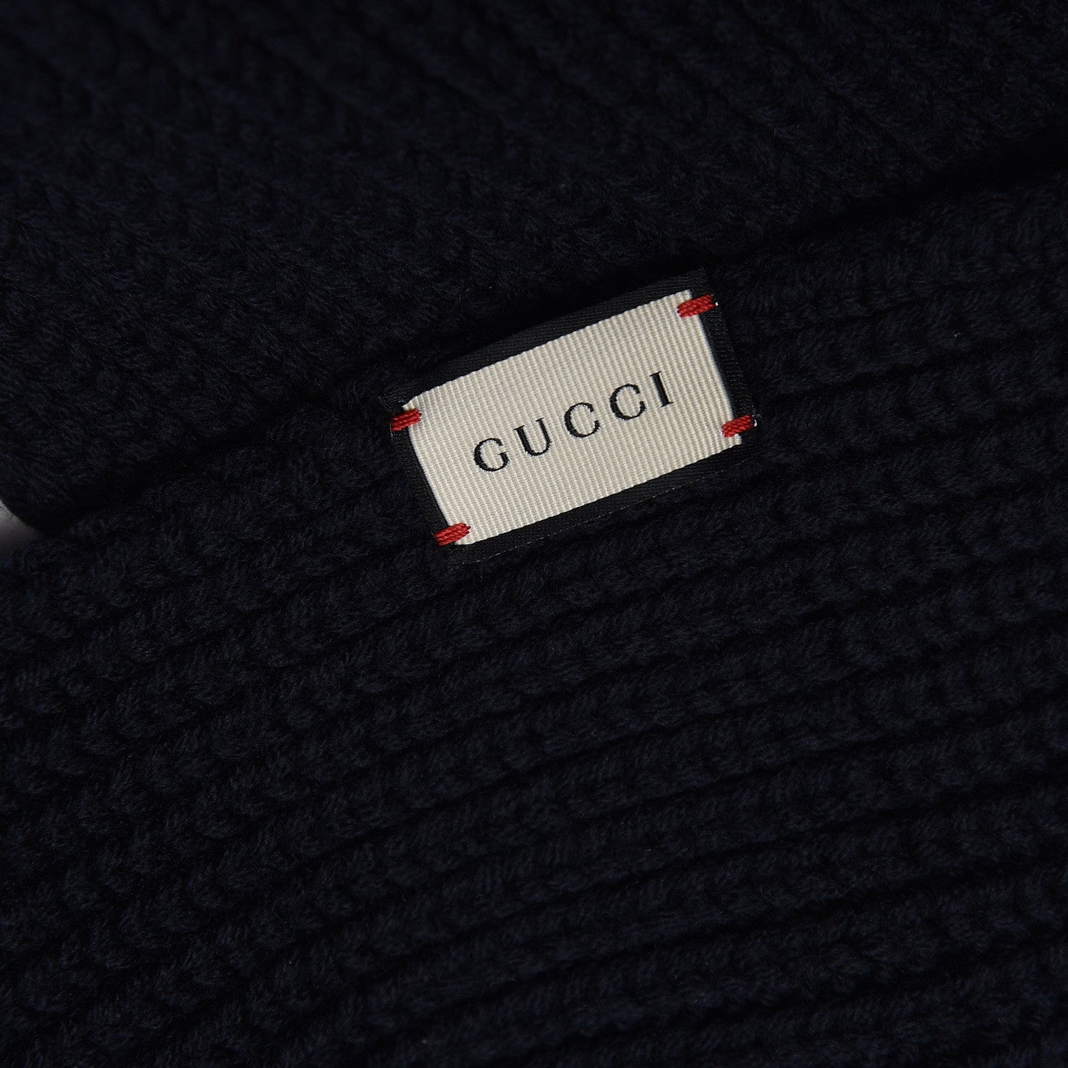 Gucci Wool Knit Scarf Navy 5 of 5