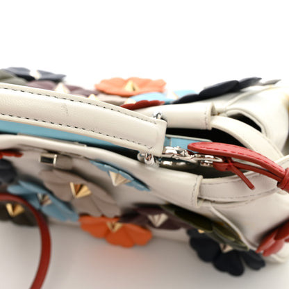 Fendi Nappa Flowerland Mini Peekaboo Iconic Satchel White Ice Multicolor 11 of 14