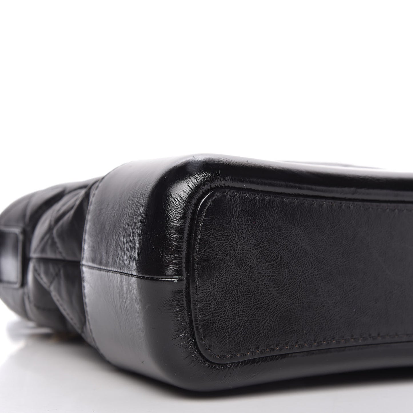 Aged Calfskin Quilted Medium Gabrielle Hobo Black