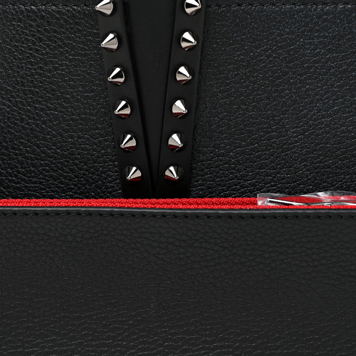 Christian Louboutin Calfskin Spikes Small East West Cabata Tote Black 9 of 13