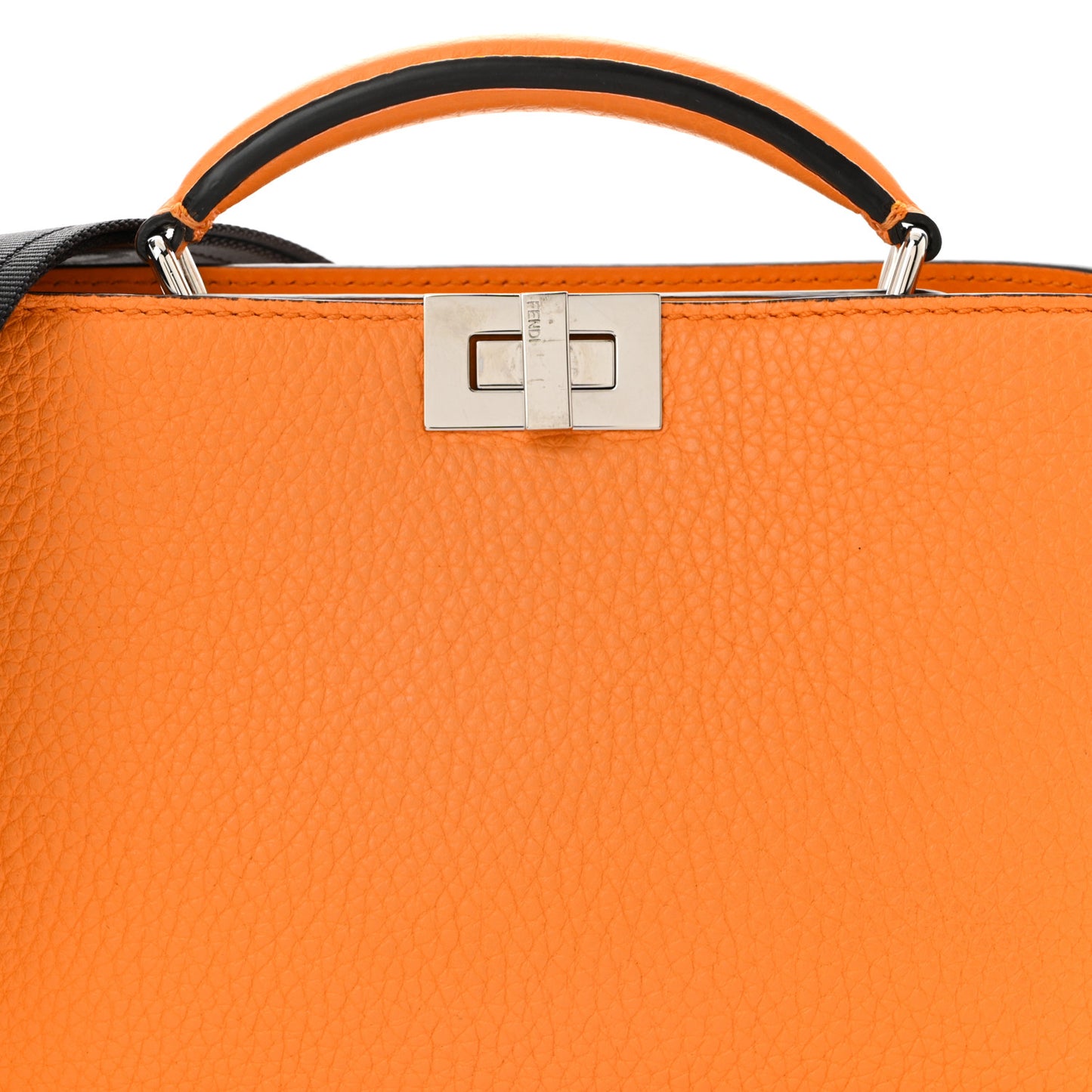 Cuoio Romano Vitello Cover Bi-Color Peekaboo I See U X Cross Satchel Orange