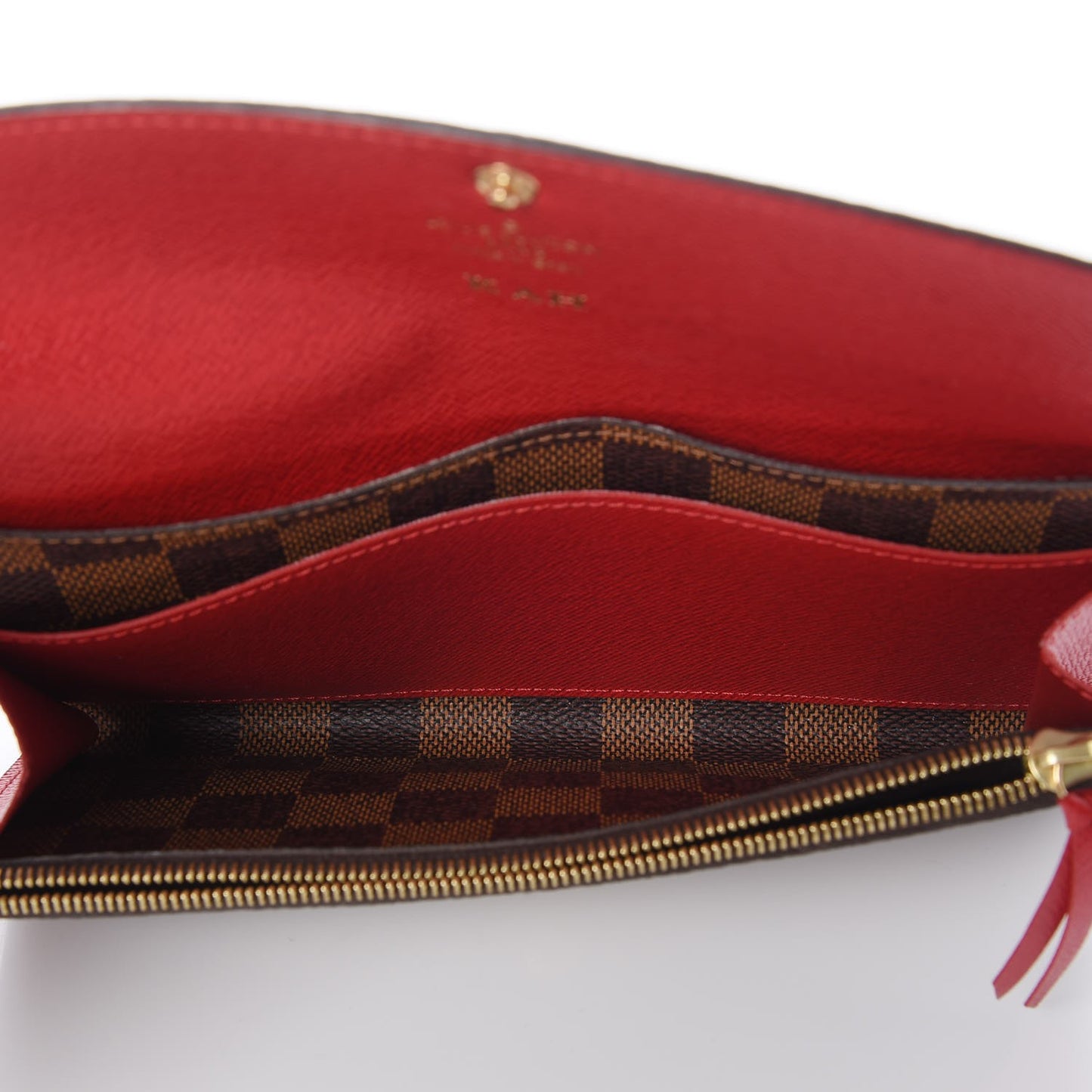 Damier Ebene Emilie Wallet Red