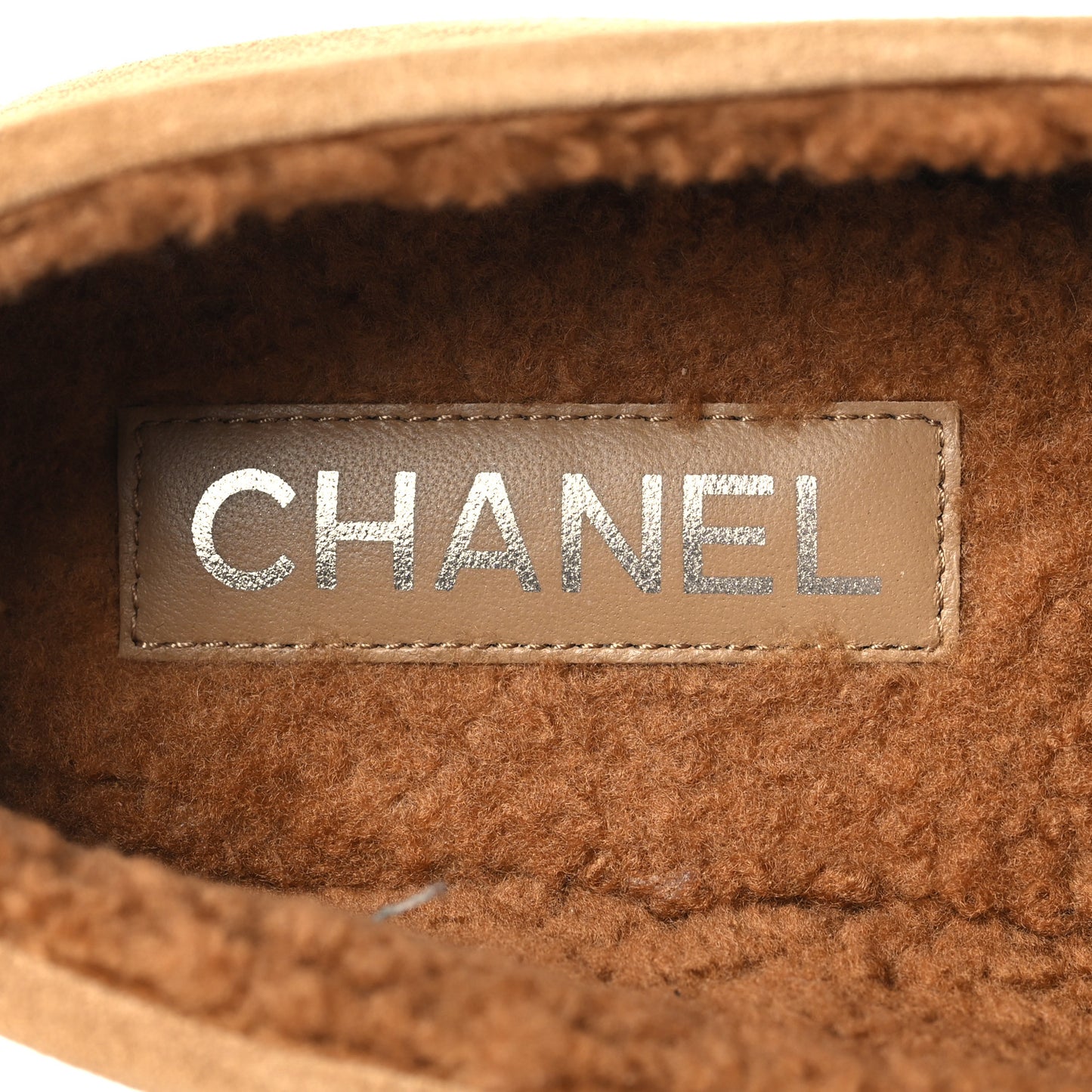 Suede Calfskin CC Loafers 41 Dark Beige