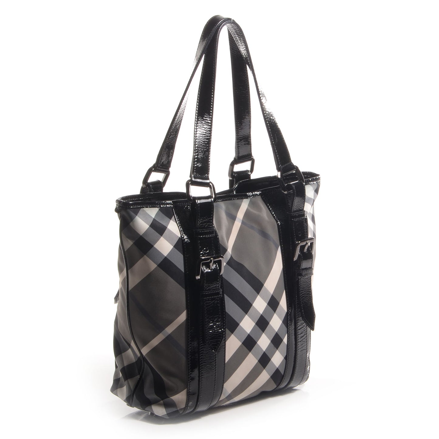 Nylon Beat Check Medium Victoria Tote Black