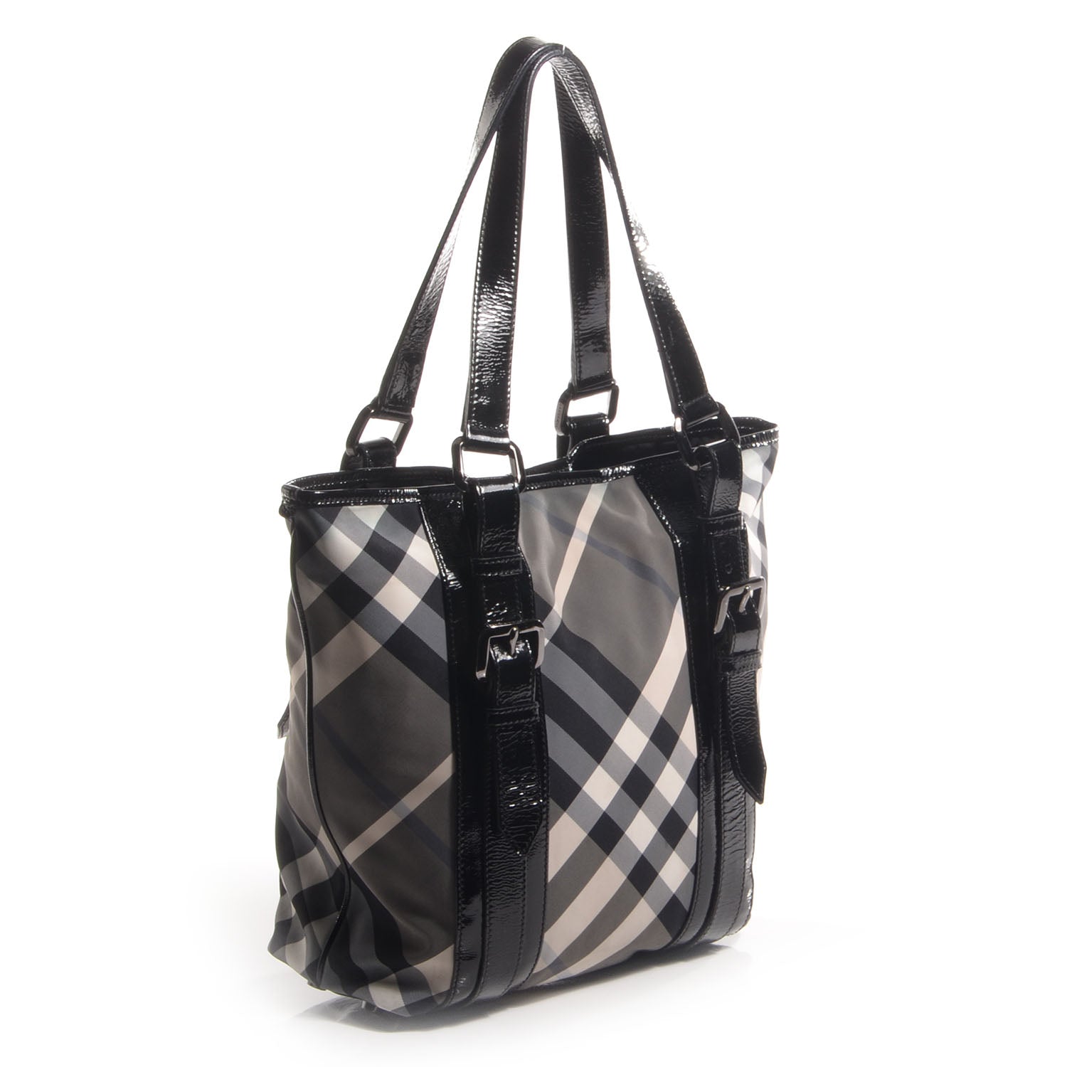Burberry Nylon Beat Check Medium Victoria Tote Black 3 of 10