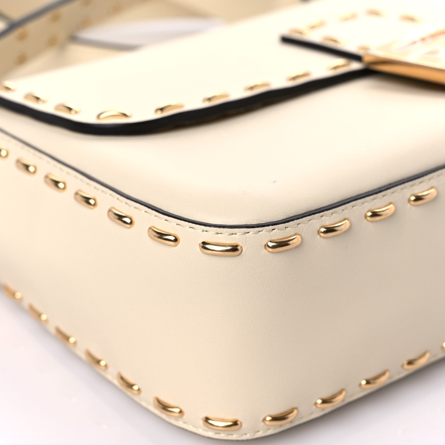 Fendi Vitello King Metal Stitch Baguette Pergamena 8 of 16