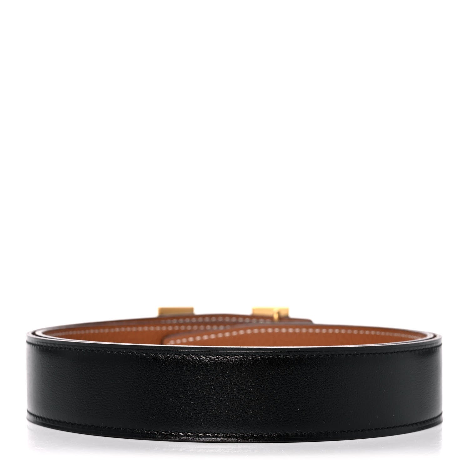 Hermes Box Togo 32mm H Belt 85 Black Gold 2 of 7