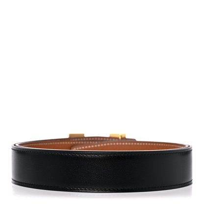 Hermes Box Togo 32mm H Belt 85 Black Gold 2 of 7