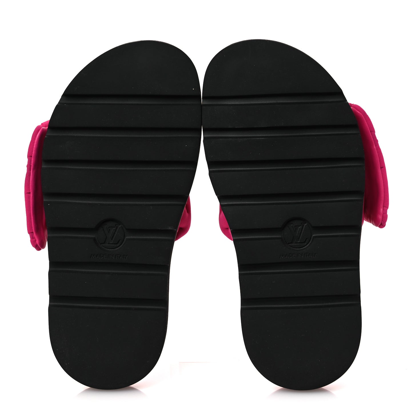 Technical Fabric Embossed Monogram Pool Pillow Comfort Mules 37 Fuchsia