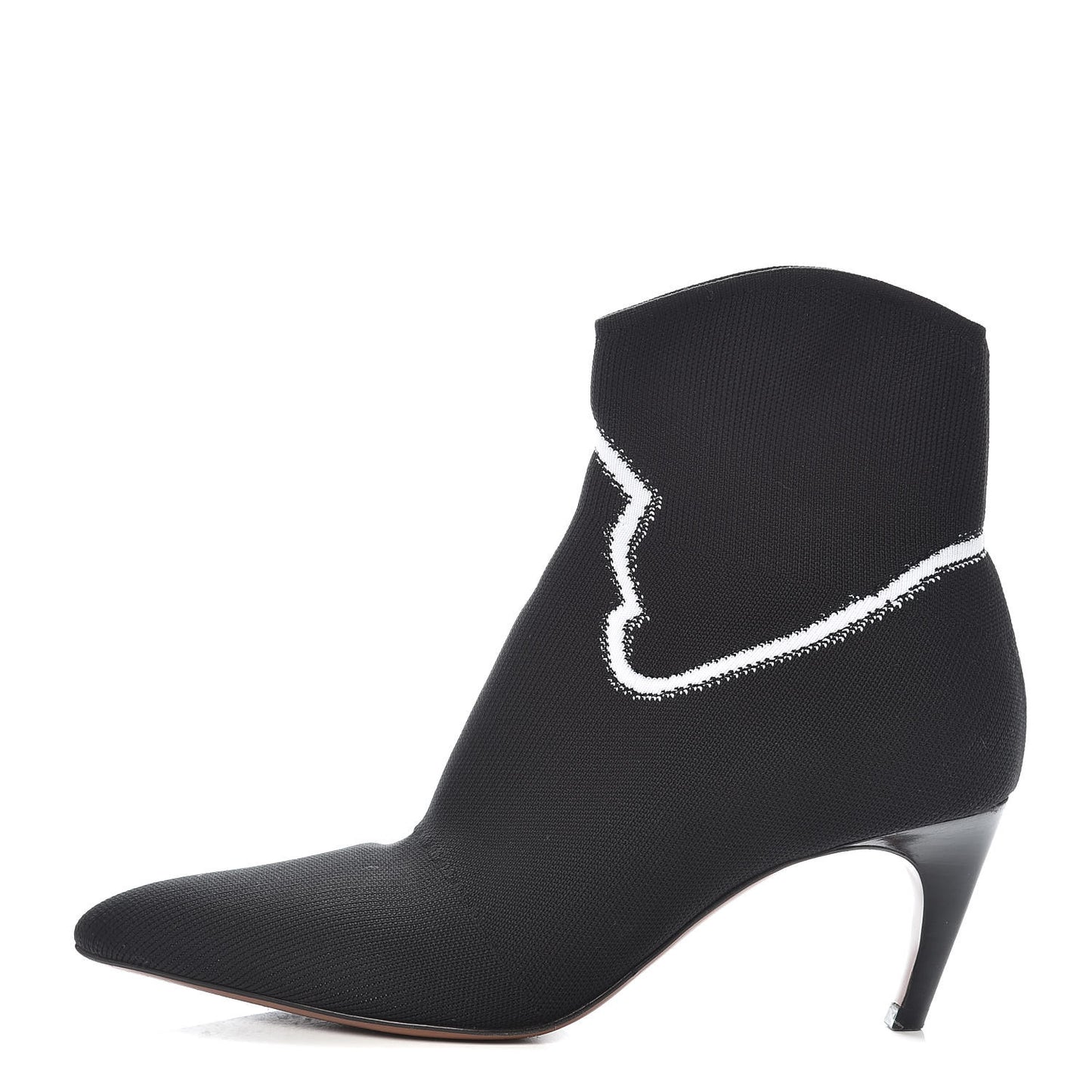 Jacquard Knit Fabric Spirit Ankle Boots 37 Black