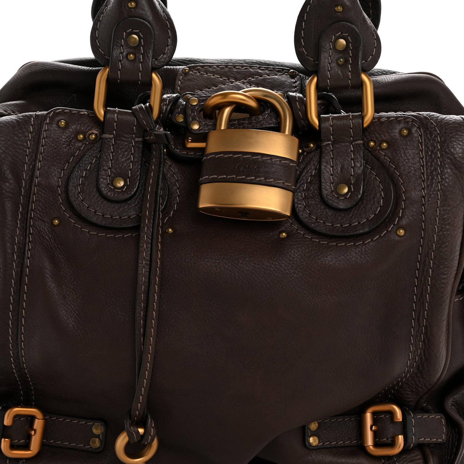 Chloe Grained Calfskin Paddington Tote Chocolate 8 of 15