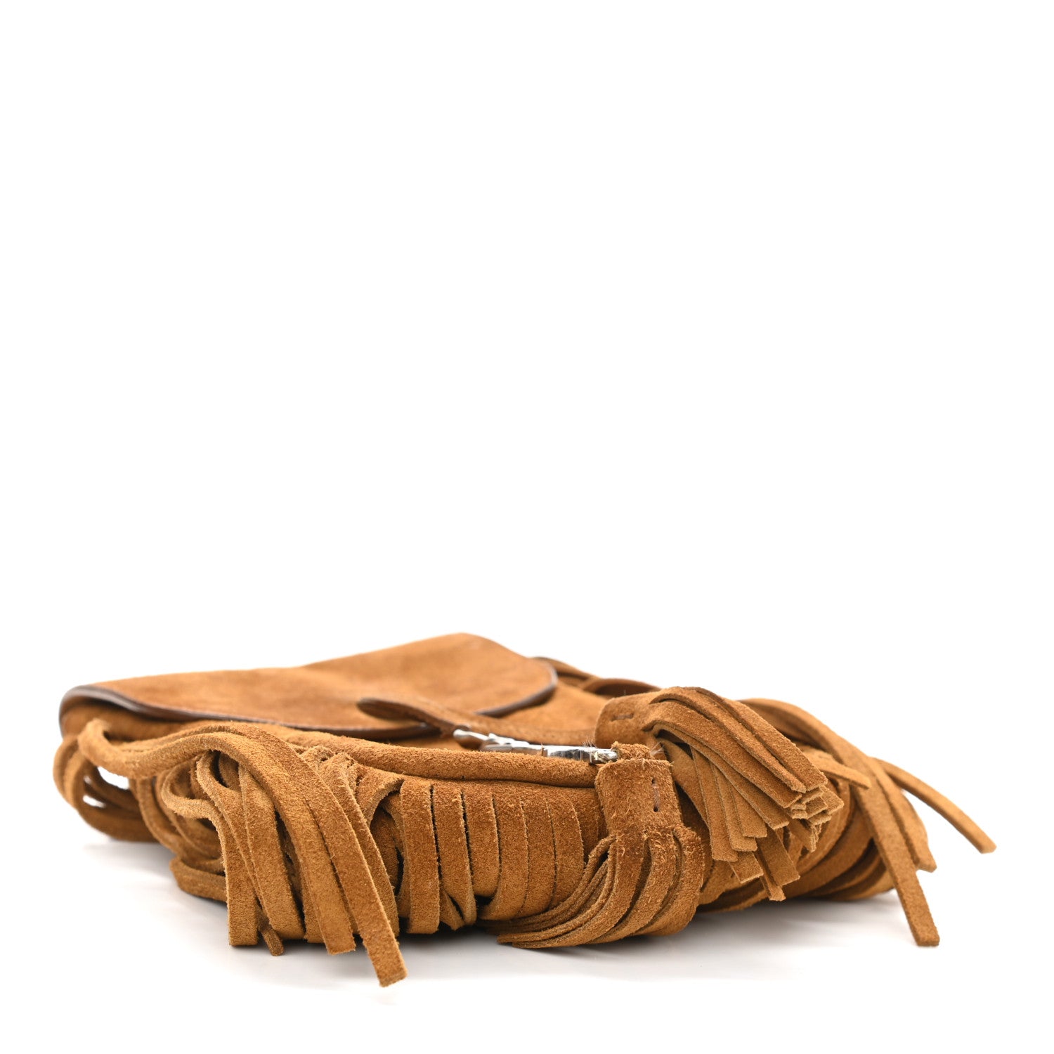 Saint Laurent Suede Fringe Toy Monogram Anita Crossbody Bag Light Ocre 3 of 9