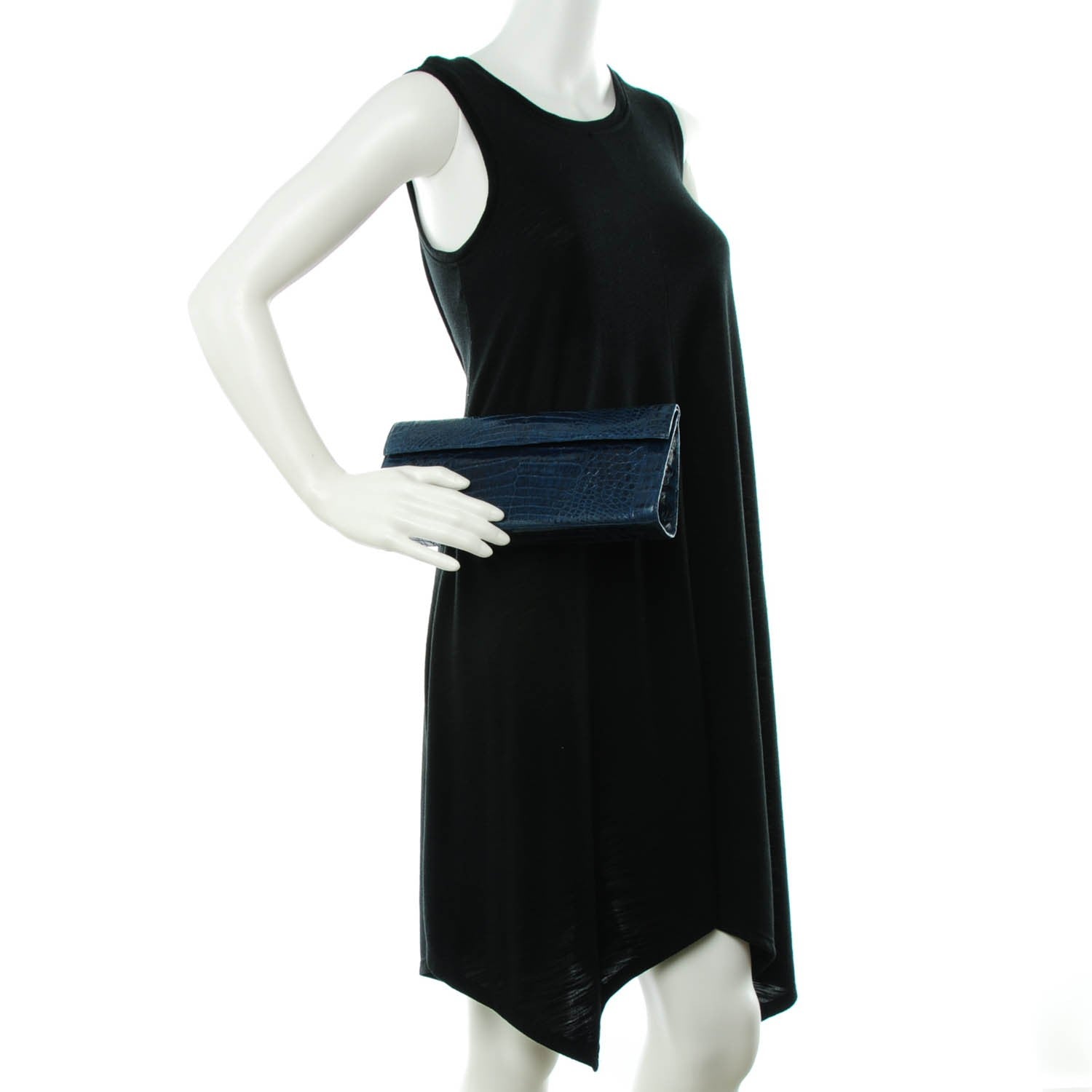 Nancy Gonzalez Glossy Crocodile Foldover Clutch Blue 2 of 7
