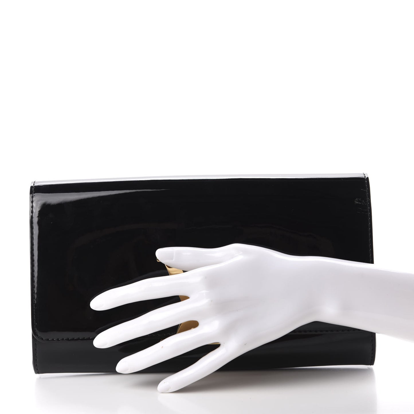 Patent Louise Clutch Black
