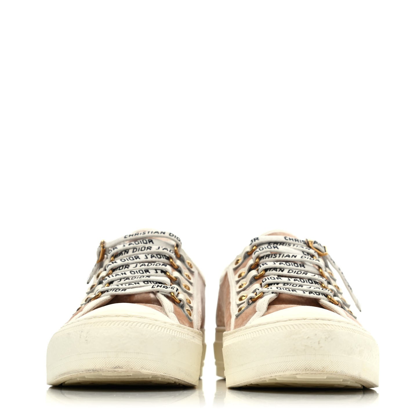 Velvet Walk'N'Dior Low Top Sneakers 36 Nude